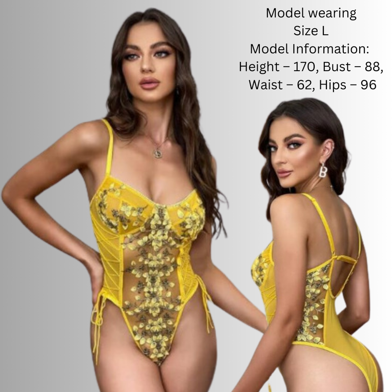 Pleasing Strings Women's Floral Patchwork Bodysuit