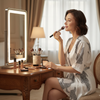 Pleasing Strings Women Silk Satin Leopard Print Short Gown Robe Set