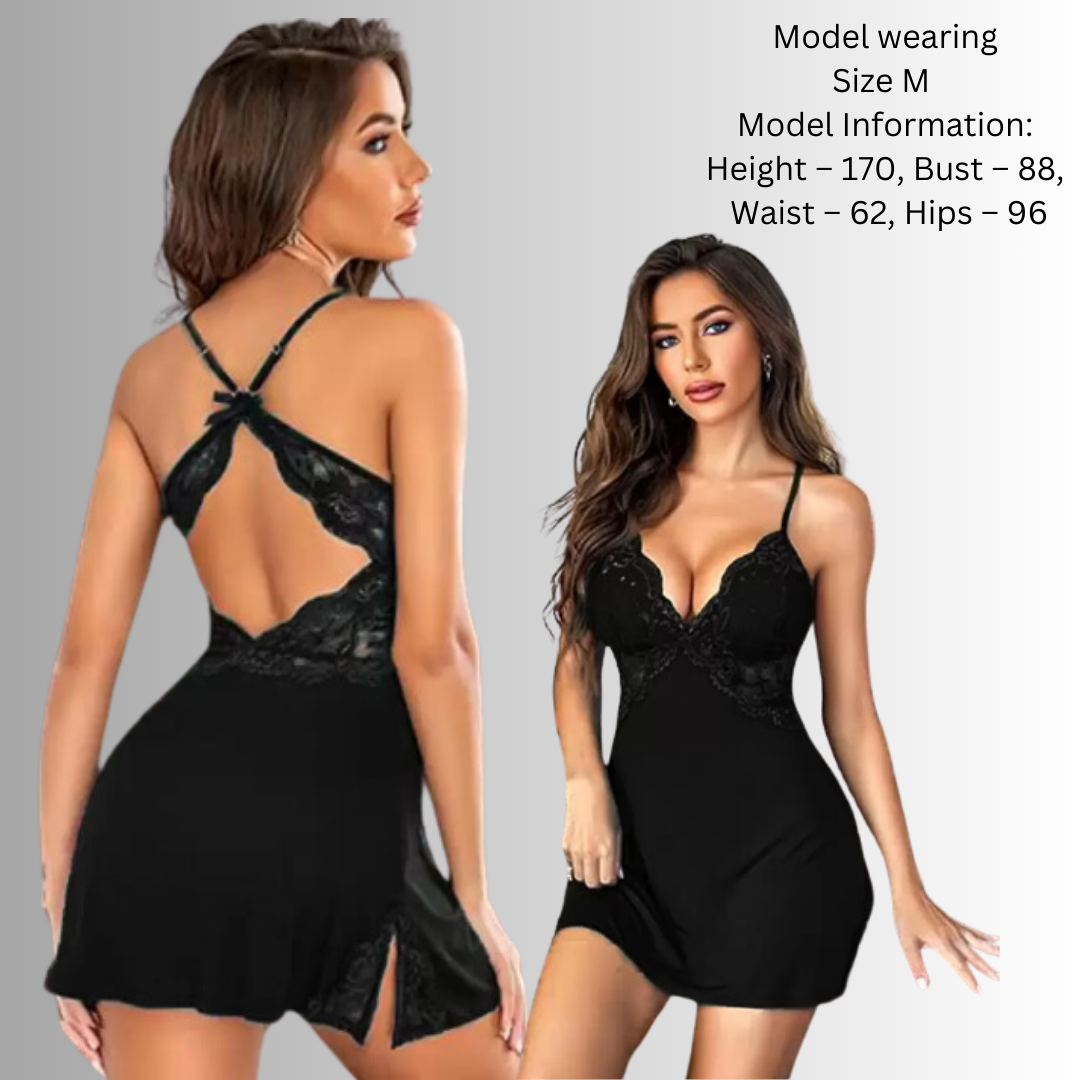 Pleasing Strings Women Lingerie Lace Chemise Sleepwear Babydoll Teddy Lingerie