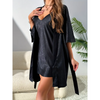 Pleasing Strings Women's Silk Satin Textured Short Gown with Robe Set