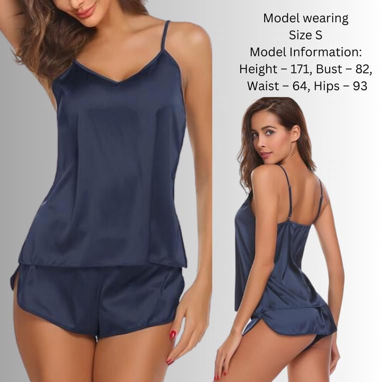 Pleasing Strings Women Pyjamas Set Satin Pjs with Cami Top Nightwear