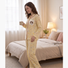 Pastel Bow Print Button-Down Pajama Set