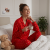 Women’s Red Heart Print Night Suit Set