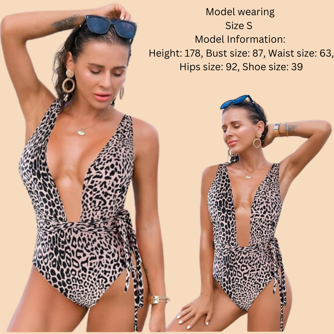 Pleasing Strings Sexy Tie Criss Cross Plunge Neck 1pc Brazilian Bathing Swimsuit