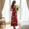 Pleasing Strings Women Silk Satin Floral Print Cowl Neck Plus Size Nightgown