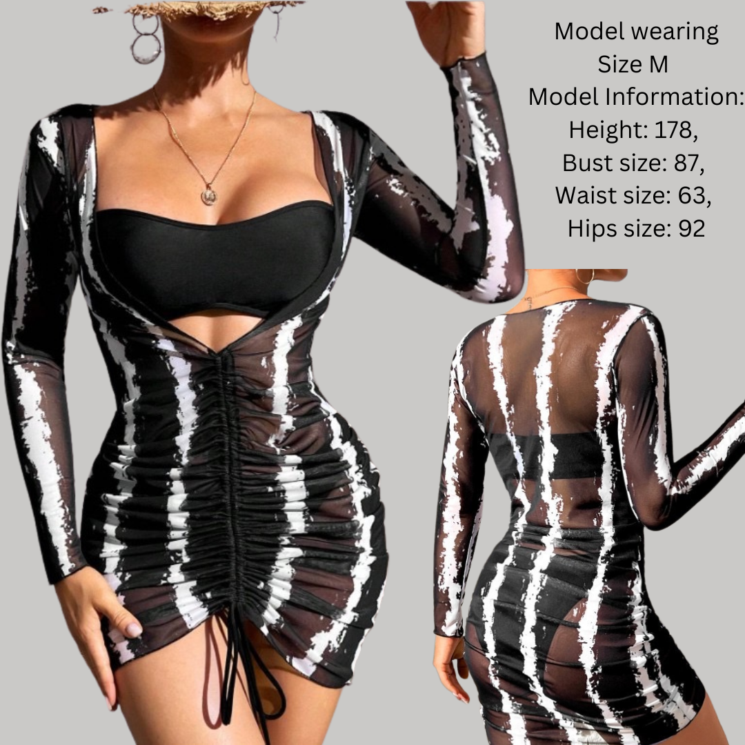 Women's 3 Piece Bikini Set Swimsuit: Off Shoulder Curvy Top, Bikini Bottoms with Beautiful Black Cover Up Bathing Suit