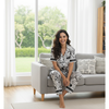 Pleasing Strings Women's Silk Satin Half Sleeve Button Down Pyjamas Set Loungewear