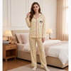 Pastel Bow Print Button-Down Pajama Set