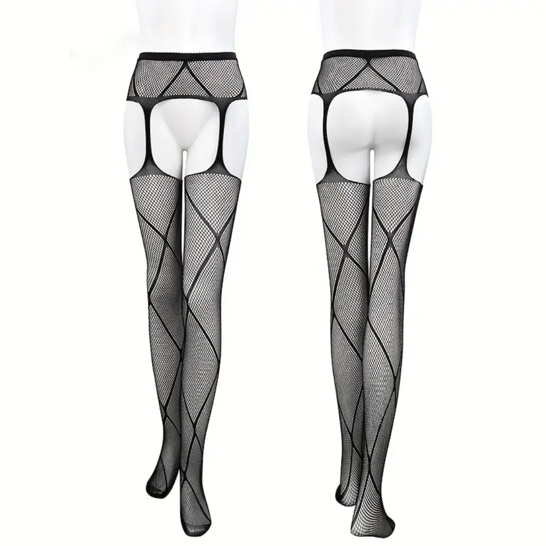 Women Fishnet Thigh-High Stockings Set of 3