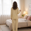 Pastel Bow Print Button-Down Pajama Set