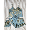 Pleasing Strings Women 5pcs Elegant Floral Print Nightgown Set