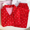 Women’s Red Heart Print Night Suit Set