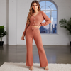 Women Soft Ribbed Button Lounge Co-Ord Set | Soft Stretch Ribbed Sleep & Lounge Set