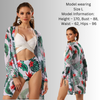 Pleasing Strings Women's 3Pcs Floral Print Bikini Cover Up Set