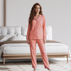 Women's Peach Textured Night Suit Set