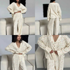 Women Plunge Neck Floral Print Full Sleeves Cotton Pj Set