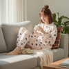 Women Polka Dots Peplum Style 2pcs Loungewear