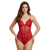 Pleasing Strings Floral Lace V-Neck Bodysuit for Women