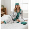 Pleasing Strings Women's Pyjamas Set 7pcs Silk Satin Loungewear Cami Shirt Pj Set