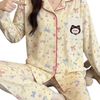 Pastel Bow Print Button-Down Pajama Set