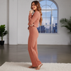 Women Soft Ribbed Button Lounge Co-Ord Set | Soft Stretch Ribbed Sleep & Lounge Set