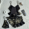 Pleasing Strings Women 5pcs Elegant Floral Print Nightgown Set