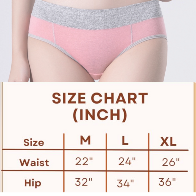 Pleasing Strings Women's Cotton Underwear High Waist Stretch Briefs Soft Underpants Set of 3