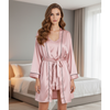 Pleasing Strings 3pcs Satin Cami Top and Shorts with Robe Sleepwear for Women