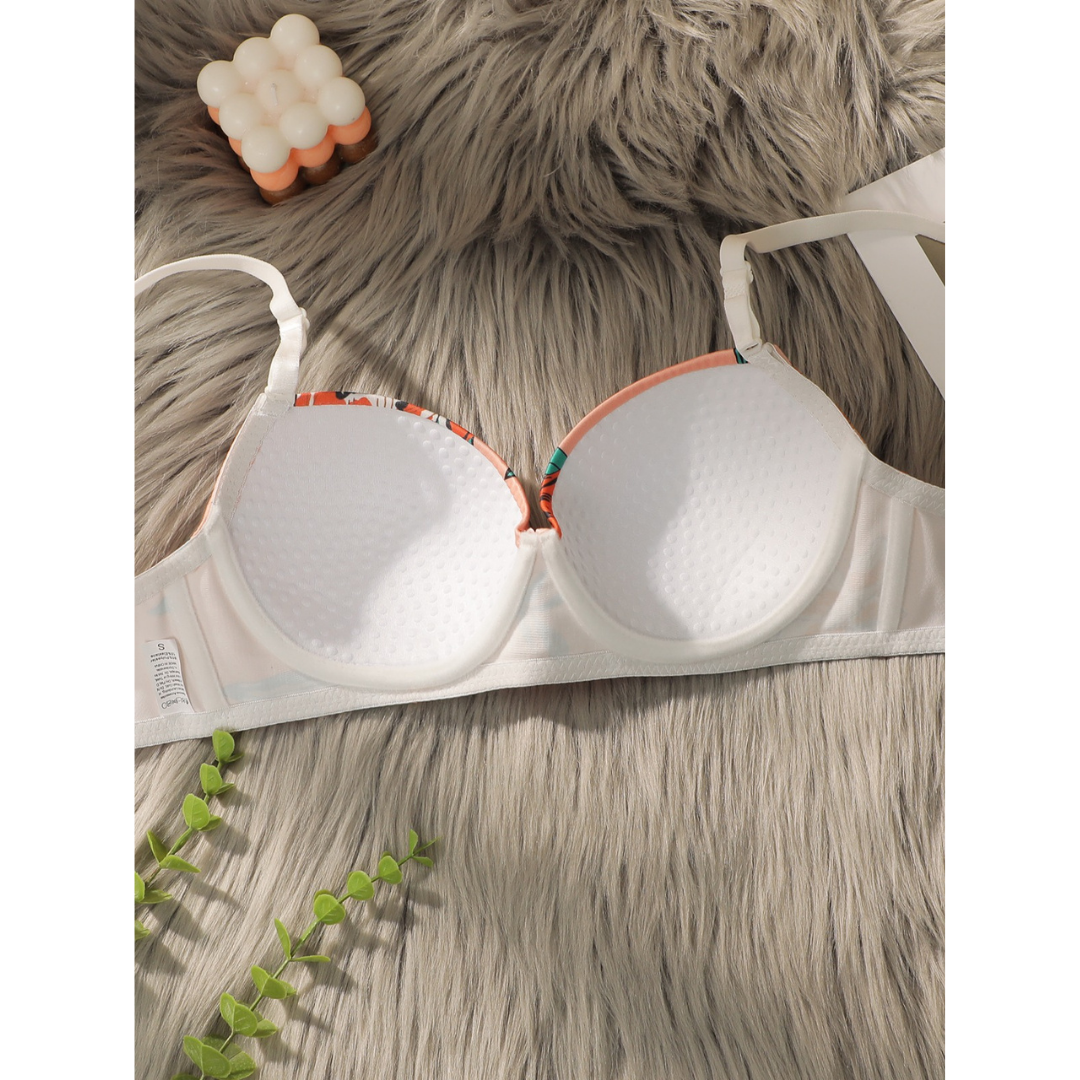 Pleasing Strings Women Floral Print Wired Push-Up Bra & Panty Set