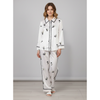 Women's Silk Satin Panda Print Button Down Loungewear Set
