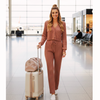 Women Soft Ribbed Button Lounge Co-Ord Set | Soft Stretch Ribbed Sleep & Lounge Set
