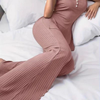 Women Ribbed Knit Button-Front Lounge Co-Ord Set | Women Ribbed Loungewear Set