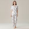 Women's Silk Satin Half Sleeve Button Down Pyjamas Set Loungewear