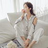 Women Ivory Luxe Satin Co-Ord Set | Women Cold-Shoulder Satin Lounge Co-Ord Set | Loungewear Set