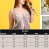 Pleasing Strings Women Lace Lingerie Front Closure Babydoll V Neck Chemise Nightwear