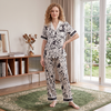 Pleasing Strings Women's Silk Satin Half Sleeve Button Down Pyjamas Set Loungewear
