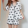 Women Classic Bow Print 3pc Nightwear Set | Women Loungewear Set