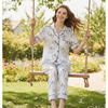 Women's Silk Satin Half Sleeve Button Down Pyjamas Set Loungewear