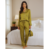 Pleasing Strings Women's Premium Silk Luxury Long Sleeves Pyjama Set