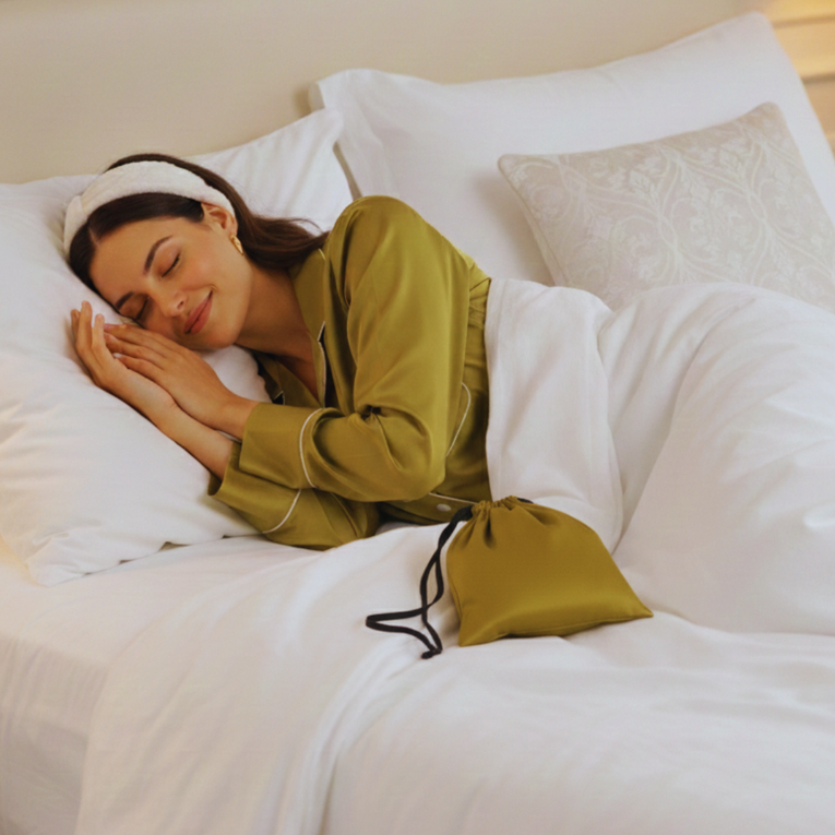 Pleasing Strings Women's Premium Silk Luxury Long Sleeves Pyjama Set