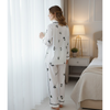 Women's Silk Satin Panda Print Button Down Loungewear Set
