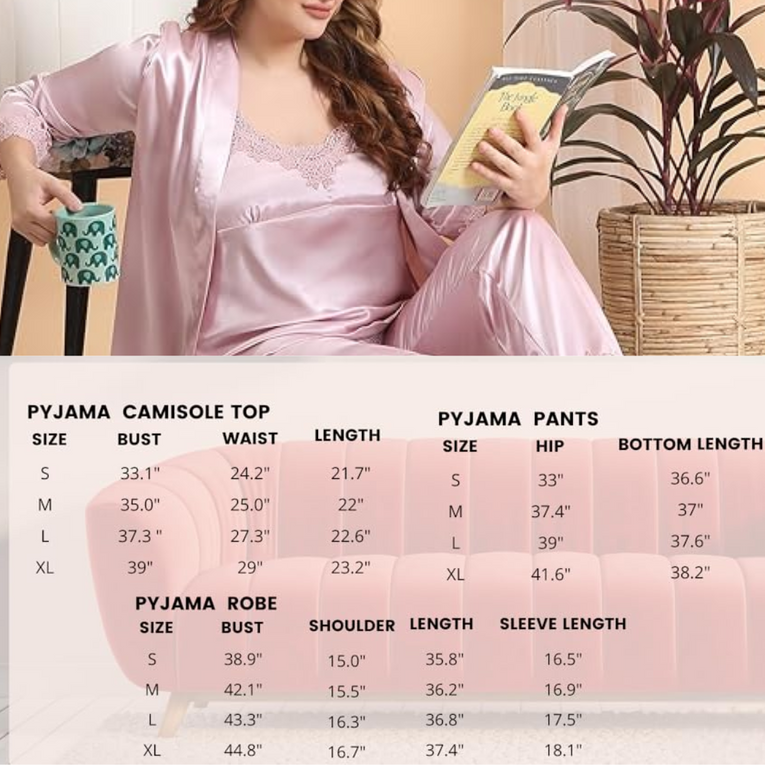 Pleasing Strings Women Cami Short Pyjamas with Robe 5 Pc Set