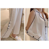 Women Ivory Luxe Satin Co-Ord Set | Women Cold-Shoulder Satin Lounge Co-Ord Set | Loungewear Set
