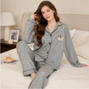 Women's Grey Polka Dot Pajama Night Suit