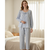 Women 2pcs Soft Lace Trim Lined Nighwear | Women Classic 2pcs Loungewear