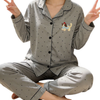 Women's Grey Polka Dot Pajama Night Suit