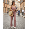Women Ribbed Knit Button-Front Lounge Co-Ord Set | Women Ribbed Loungewear Set