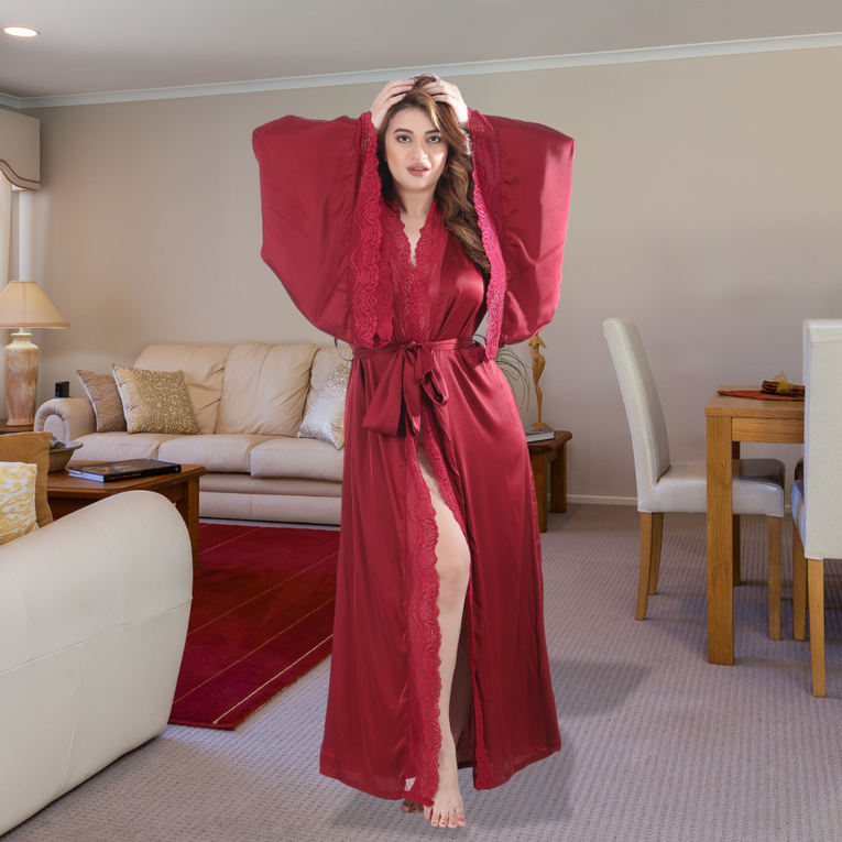 Pleasing Strings Women 1pc Slight Stretch Long Robe