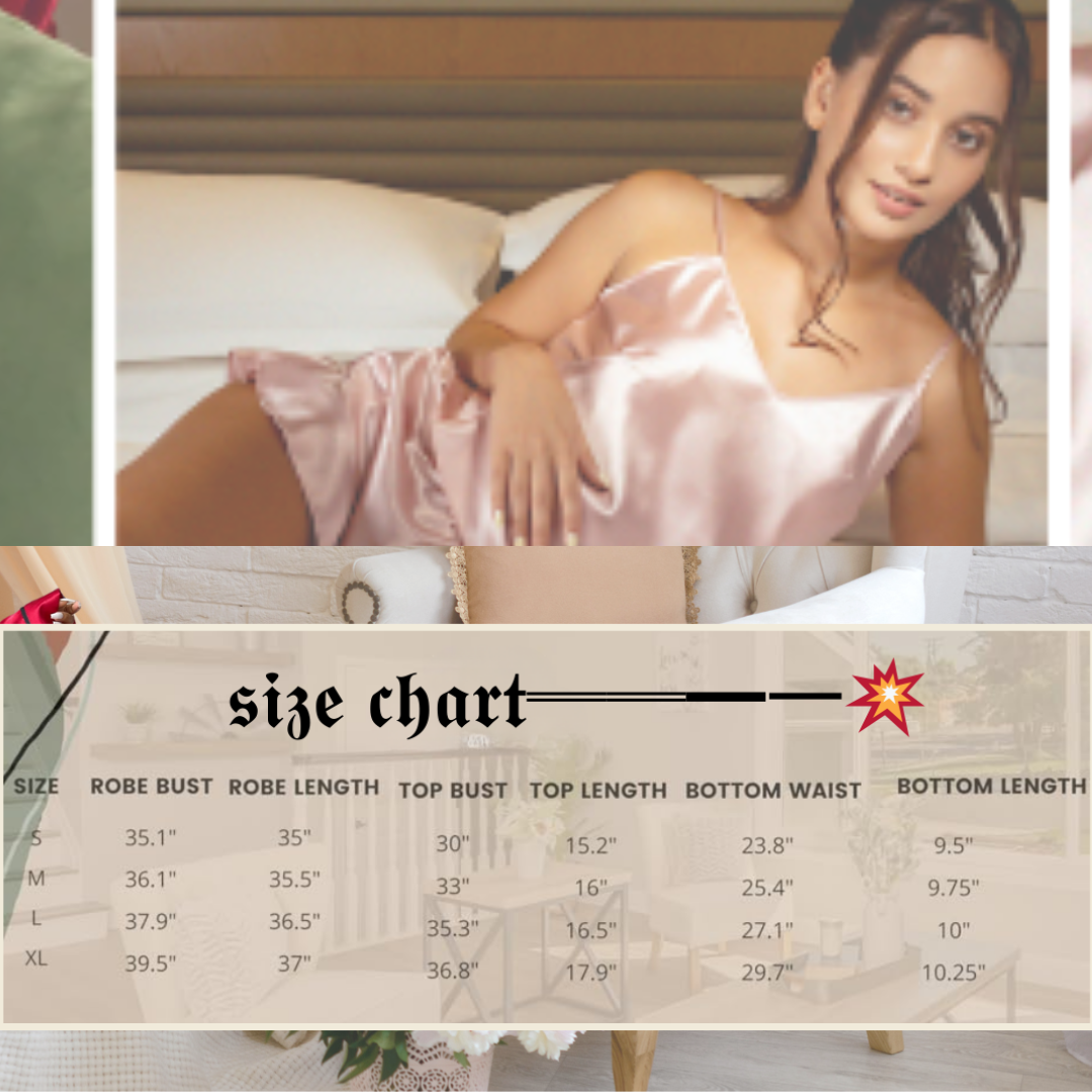 Pleasing Strings 3pcs Satin Cami Top and Shorts with Robe Sleepwear for Women