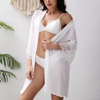 Pleasing Strings Lace Sheer 3/4 Sleeve Belted Robe